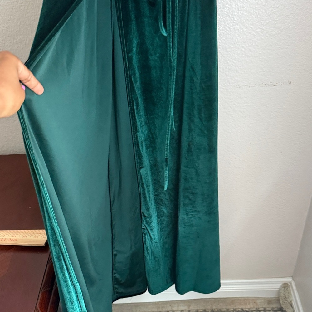 Baltic Born Deep emerald Green Maxi Dress witchy whimsy goth 1X - Picture 8 of 16